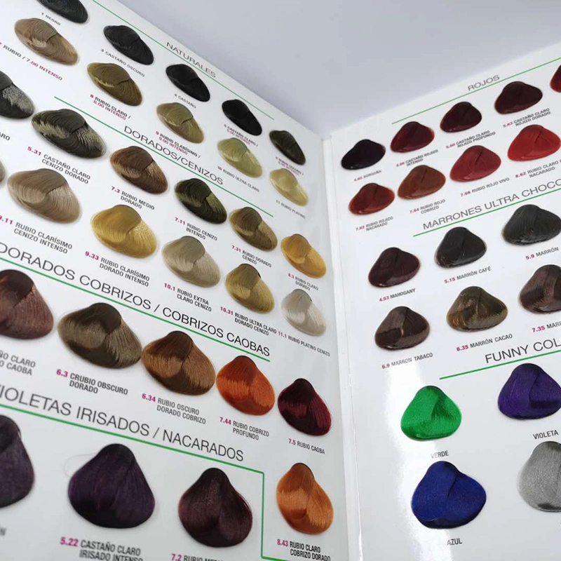 3 Folds Hair Color Chart Promotion Salon Brochure for Professional Exhibition