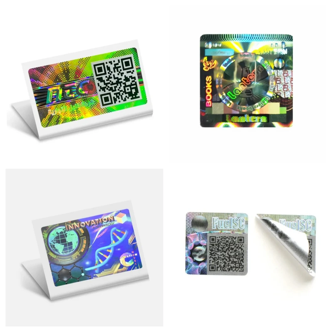 Custom Tamper Proof Qr Code Tags Scratch-off Anti-Counterfeit Label Unique Number Security Authenticity 3D Hologram Sticker