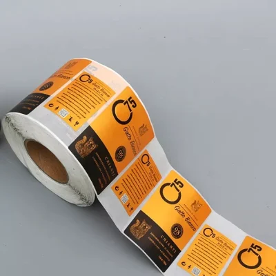 Papel kraft em rolo autoadesivo fosco personalizado com design de embalagens de produtos alimentícios impressão de etiquetas de etiquetas